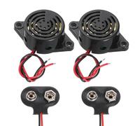 sourcing map 2 allarmi piezoelettrici elettronici da 3 a 24 V CC, 90 dB, 3100 Hz, suono intermittente attivo, con connettore batteria da 9 V tipo T, per moto, golf, auto, auto, auto, auto, colore
