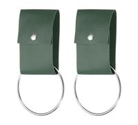 sourcing map 2 anelli porta asciugamani con passante, per cucina e bagno, in pelle, gancio da parete per forno o porta, per casa colonica, armadi, maniglie o aste del forno, verde