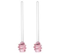 sourcing map 2 bacchette per mescolare il miele in vetro, 17,8 cm, design a spirale, antigoccia, per uso domestico, per marmellata, sciroppo, bevande a forma di goccia, rosa