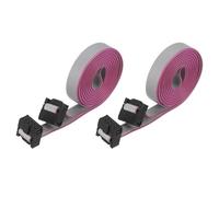 sourcing map 2 cavi a nastro piatti con connettore IDC, 8 pin, passo 2,54 mm, lunghezza 1,5 m, FC a FC doppio femmina, cavo a nastro piatto per elettronica industriale, grigio