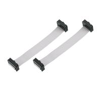 sourcing map 2 cavi a nastro piatti IDC, 12 pin, passo 2,54 mm, lunghezza 10 cm, da FC a FC doppio femmina, cavo a nastro piatto per elettronica industriale, grigio