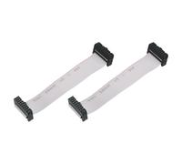 sourcing map 2 cavi a nastro piatti IDC, 16 pin, passo 2,54 mm, lunghezza 10 cm, da FC a FC doppio femmina, cavo a nastro piatto per elettronica industriale, grigio