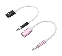sourcing map 2 cavi audio TRS da 3,5 mm maschio a tipo C femmina, adattatore convertitore per auricolari, adattatore da USB a jack per cuffie, per lettori MP3, lettori CD, laptop, smartphone, nero