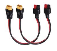 sourcing map 2 cavi di prolunga XT60 da 300 V CC, XT60 maschio a connettore a batteria unipolare rosso e nero cavo connettore per batteria RC portatile centrale elettrica pannello solare