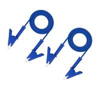 sourcing map 2 cavi di prova con clip a coccodrillo da 1 m, 15 A, doppia clip a coccodrillo con fili per multimetro, ponticello, batteria per auto, blu