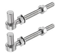 sourcing map 2 cerniere per cancello a J, M12 x 15,2 cm, in acciaio inossidabile 304, cerniera a J con rondelle e dadi per recinzione a catena, recinzione in legno, vialetto, porta del giardino della