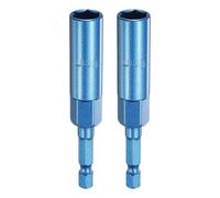 sourcing map 2 chiavi a bussola esagonali da 10 mm, in acciaio CR-V, con attacco esagonale da 6,35 mm, per trapani elettrici, avvitatori a percussione, blu