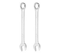 sourcing map 2 chiavi combinate da 24 mm metriche a 12 punti e estremità aperta, in acciaio zincato a doppia estremità, per riparazioni fai da te per tubi, mobili, macchine fai da te, argento bianco