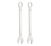 sourcing map 2 chiavi combinate super sottili da 11 mm, metriche a 12 punti e estremità aperta, in acciaio inox, a doppia estremità, per riparazioni fai da te di tubi, mobili, automobili, argento