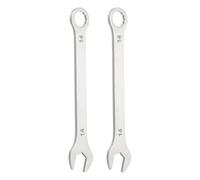 sourcing map 2 chiavi combinate super sottili da 14 mm, metriche a 12 punti e estremità aperta, in acciaio inox, a doppia estremità, per riparazioni fai da te di tubi, mobili, automobili, argento