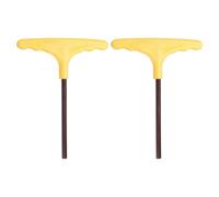 sourcing map 2 chiavi esagonali con manico a T, 10 mm, metriche S2, in acciaio S2, con braccio lungo, giallo, estremità piatta, chiave esagonale interna, strumento di riparazione per la riparazione di