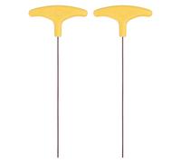 sourcing map 2 chiavi esagonali con manico a T da 2 mm, in acciaio S2, con braccio extra lungo, giallo, chiave a T piatta, chiave esagonale interna, strumento di riparazione per la riparazione di