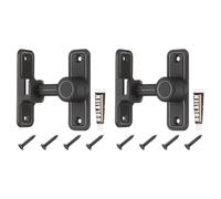 sourcing map 2 chiavistelli per cancelli di posizionamento a 90/180 gradi, in lega di zinco, con maniglia, chiavistelli pesanti per porte per armadietti, steccati, recinzioni in legno, garage (Black