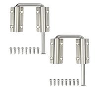 sourcing map 2 chiusure ad anello per porta scorrevole, 2-3/8", a forma di U, con viti, per porte irregolari o deformate, finestre, recinzioni da giardino, argento