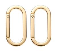 sourcing map 2 clip ovali a molla da 3,6 cm, ganci a scatto in lega di zinco, anello a O ring, accessori di ricambio per zaino, portafoglio, chiavi, tracolla e progetti artigianali, colore: oro