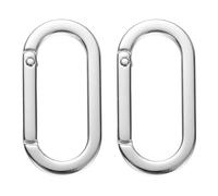 sourcing map 2 clip ovali a molla da 3,6 cm, ganci a scatto in lega di zinco, anello a O ring, accessori di ricambio per zaino, portafoglio, chiavi, tracolla e progetti artigianali, argento