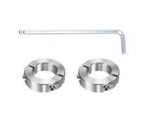 sourcing map 2 collari per albero a doppia divisione, foro da 32 mm, in acciaio inossidabile 304, un pezzo, diametro esterno 54 mm, spessore 15 mm, morsetto di bloccaggio con vite di fissaggio, per