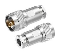sourcing map 2 connettori UHF maschio a morsetto, 8 mm, PL259, adattatore coassiale RF per cavo coassiale RG6 5D-FB LMR300