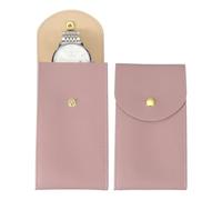 sourcing map 2 custodie in pelle per orologi, 13 x 7,1 cm, custodia portatile da viaggio per gioielli da viaggio a casa, custodia singola per orologi per uomini e donne, con bottone a pressione, rosa