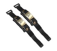 sourcing map 2 custodie per sordina per chitarra, 18 x 2,3 cm, regolabili, per chitarra, basso, ukulele, accessori per strumenti musicali, tastiera, riduzione del rumore, in pelle nera, aquila