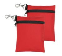 sourcing map 2 custodie professionali da golf, 14 x 17 cm, con cerniera, accessori tascabili, con clip a moschettone in metallo, per uomini e donne, colore rosso