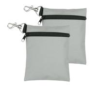 sourcing map 2 custodie professionali da golf, 14 x 17 cm, con cerniera, accessori tascabili, con clip a moschettone in metallo, per uomini e donne, colore grigio