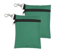 sourcing map 2 custodie professionali da golf, 14 x 17 cm, con cerniera, accessori tascabili, con clip a moschettone in metallo, per uomini e donne, verde scuro