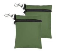 sourcing map 2 custodie professionali da golf, 14 x 17 cm, con cerniera, accessori tascabili, con clip a moschettone in metallo, per uomini e donne, verde scuro
