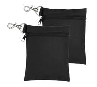 sourcing map 2 custodie professionali da golf, 14 x 17 cm, con cerniera, accessori tascabili, con clip a moschettone in metallo, per uomini e donne, colore nero