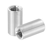 sourcing map 2 dadi di accoppiamento rotondi M12 x 1,75 x 35 mm, in acciaio inossidabile, dadi di fissaggio per asta, diametro esterno 18 mm, per asta filettata, elementi di fissaggio per costruzione