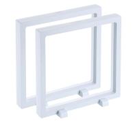sourcing map 2 espositori galleggianti 3D, 18 x 18 x 2 cm, espositore per gioielli in PE trasparente, bianco
