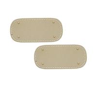 sourcing map 2 fondelli per borse all'uncinetto, 15,9 x 20,5 cm, fondo ovale in pelle, con fori, base per cuscino per borse fai da te, colore oro