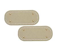 sourcing map 2 fondelli per borse all'uncinetto, 9,9 x 22,9 cm, fondo ovale in pelle, con fori, base per cuscino per borse fai da te, colore oro