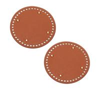 sourcing map 2 fondelli per borse all'uncinetto, diametro 15 cm, fondo rotondo in pelle, con fori, per borse e borse fai da te, marrone