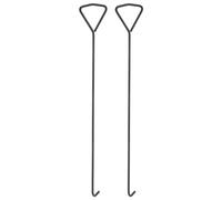 sourcing map 2 ganci per pozzetto da 80 cm, versatili, sollevatori di coperchi, in acciaio al carbonio, con maniglia girevole, per coperture e copertura di scarico tempesta, nero