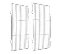 sourcing map 2 griglie rettangolari da 34,5 x 24,1 cm, in acciaio inox ispessito, griglia per biscotti, griglia a croce per cucinare, arrostire, grigliare, asciugare, forno, argento