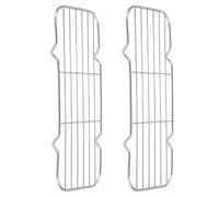 sourcing map 2 griglie rettangolari in filo di acciaio inox, 26,9 x 10,9 cm, griglia per biscotti, griglia a croce per cucinare, arrostire, grigliare, asciugare, forno, argento