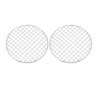 sourcing map 2 griglie rotonde da cucina, diametro 18 cm, in acciaio inox, griglia a croce per barbecue per cucinare friggitrice ad aria, argento