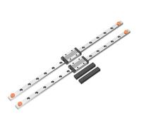 sourcing map 2 guide lineari MGN9 da 300 mm con 2 cuscinetti MGN9H in acciaio e 2 mini guide lineari MGN12 in plastica per stampanti 3D fai da te e macchine CNC, argento