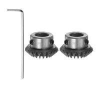 sourcing map 2 ingranaggi conici da 1,5 m, 20 denti, 12 mm, foro per albero 1:1, conico conico, pignone conico 45# in acciaio 1,5, modulo sterzo a 90 gradi con foro di fissaggio M5, per rotazione