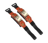 sourcing map 2 involucri per sordina per chitarra, 18 x 2,3 cm, regolabili, per chitarra, basso, ukulele, accessori per strumenti musicali, tastiera, riduzione del rumore, in pelle marrone, aquila