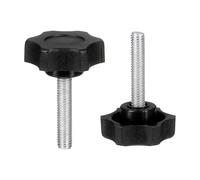 sourcing map 2 maniglie a stella, M6 x 30 mm (passo 1 mm), filettatura maschio, metriche in acciaio al carbonio, viti di serraggio a mano, bulloni filettati per maschere per la lavorazione del legno