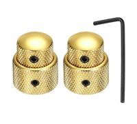 sourcing map 2 manopole di controllo concentriche impilate, universali, in metallo, da 1/4", manopole di controllo audio per tono del volume, con chiave per chitarra elettrica, basso, oro