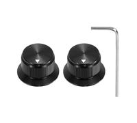 sourcing map 2 manopole in alluminio per potenziometro da 1/4", controllo del tono del volume, con chiave esagonale di tipo L, per strumenti di chitarra, mixer audio, amplificatore, nero