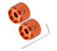 sourcing map 2 manopole per chitarra in metallo, per controllo del volume e tono, 6 x 20 x 15,5 mm, manopole potenziometriche con chiave per chitarra elettrica e basso, arancione e rosso