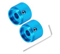 sourcing map 2 manopole per chitarra, in metallo, per controllo del volume e tono, 6 x 20 x 15,5 mm, manopole potenziometriche con chiave per chitarra elettrica e basso, blu