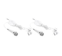 sourcing map 2 mini microfono piccolo microfono portatile mini microfono con auricolare per cantare registrazione vocale video per telefono computer notebook argento