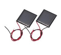 sourcing map 2 mini pannelli solari da 1,5 V, 0,09 W, 60 mA, piccoli pannelli solari policristallini con 2 cavi per kit di materiali elettrici fai da te per giocattoli, caricabatterie, 30 mm x 30 mm