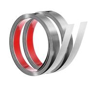 sourcing map 2 modanature da parete in acciaio inossidabile, 5 m x 2,5 cm, striscia decorativa in metallo per soffitto, parete, piastrelle, bordo specchio, argento spazzolato