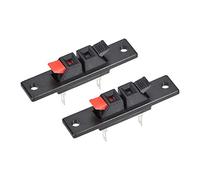 sourcing map 2 modi molla altoparlante terminale clip push release connettore audio cavo morsettiere blocco striscia nero rosso WP2-35 2 pezzi